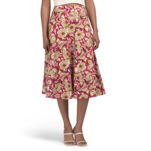 BAGATELLE COLLECTION Floral Seamed Full Midi Skirt